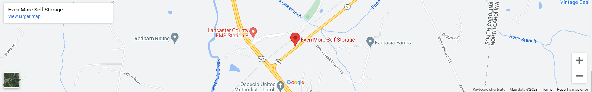 A map of the location of even more self storage.